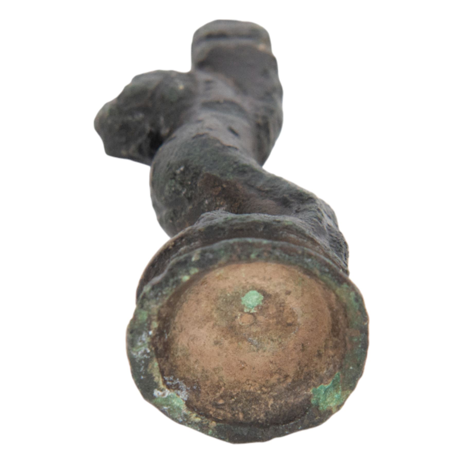 Roman casket leg, together with bronze rings from a horse harness 