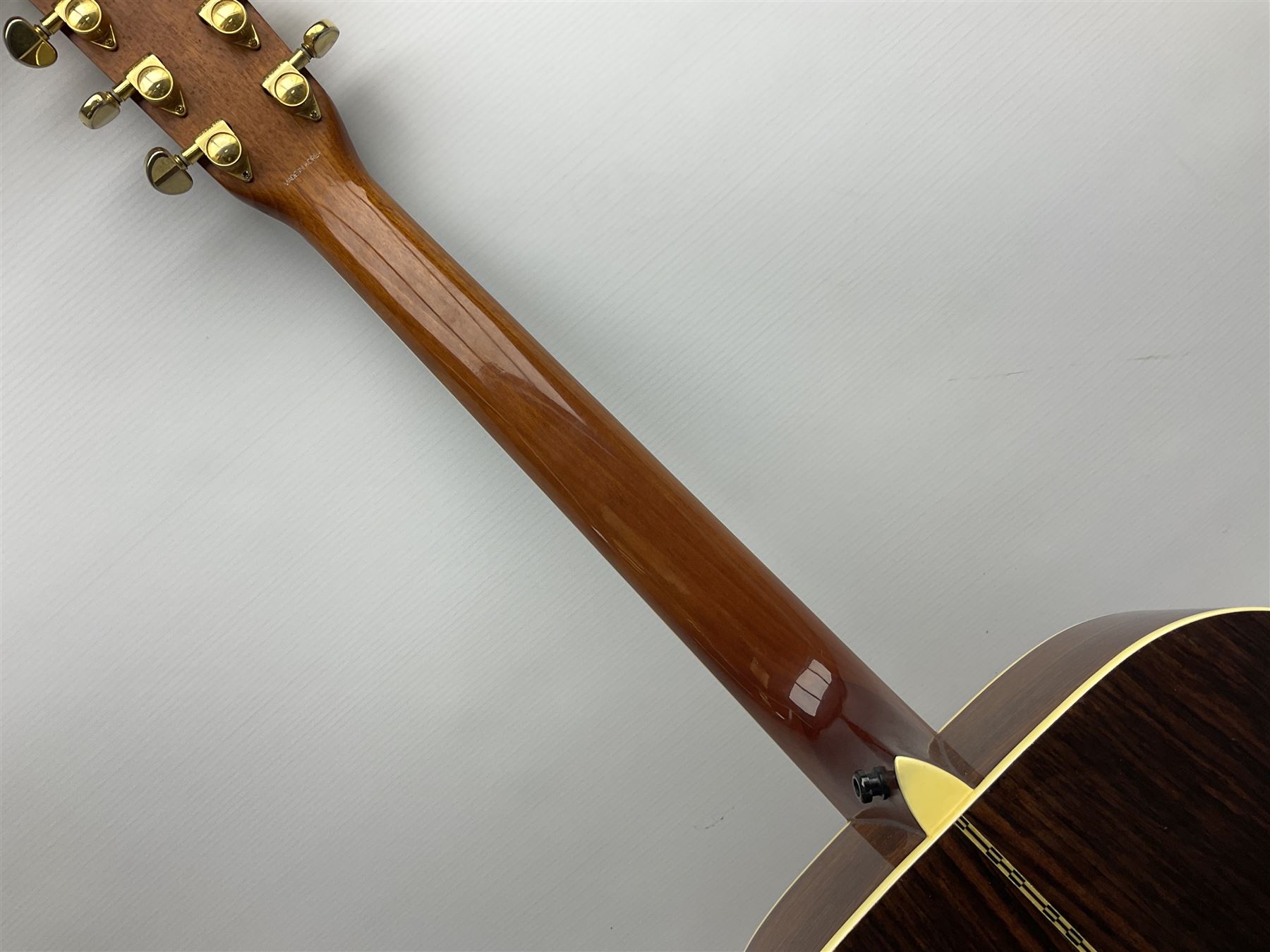 Tanglewood Earth 1000 electro-acoustic guitar, with ivory coloured trim and abalone inlay, serial no. 02050489, L103cm