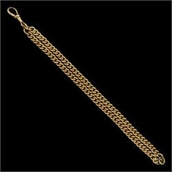 Early 20th century 9ct gold double curb link bracelet, each link stamped 9.375