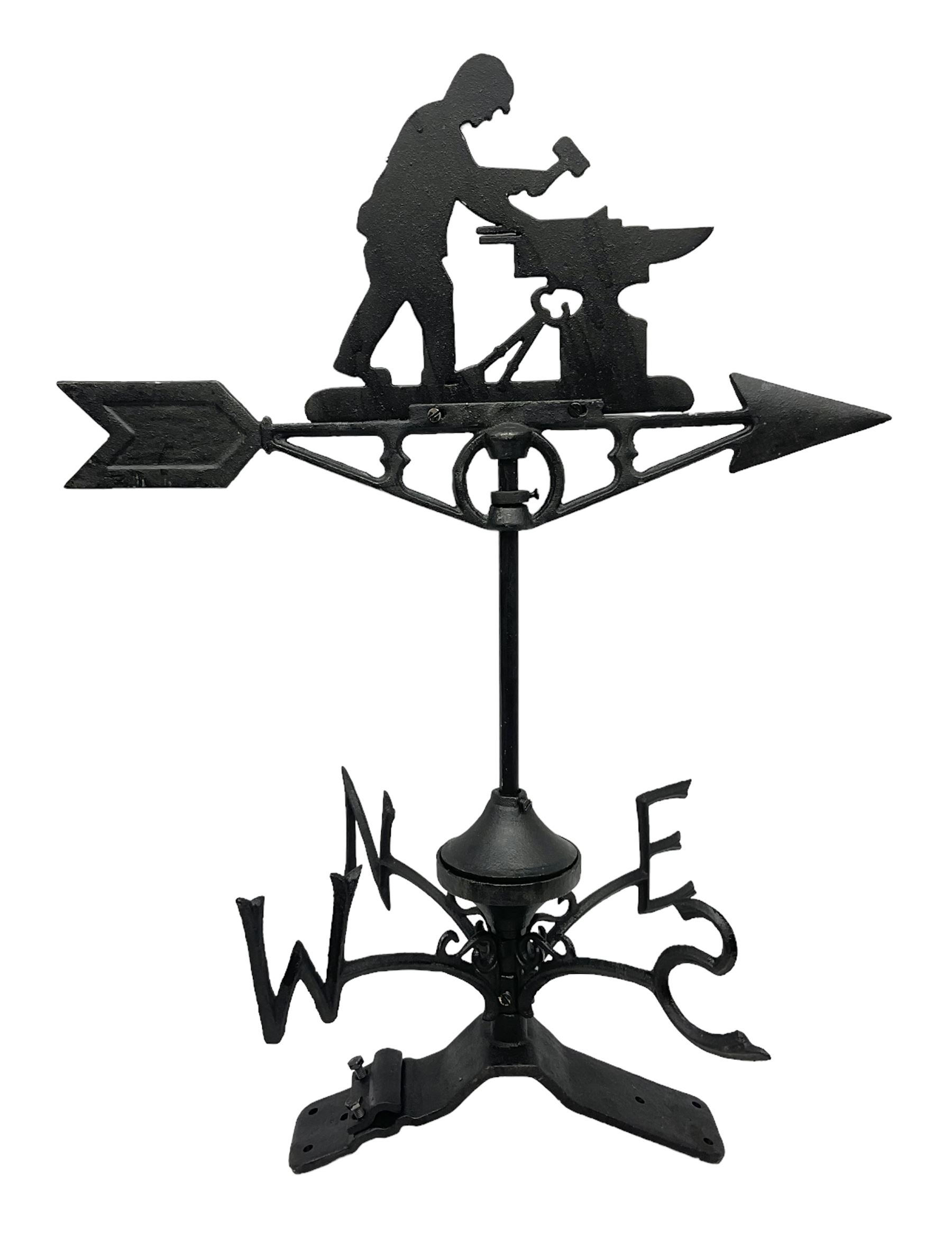 Ridge mounting weathervane with Blacksmith finial, H62 