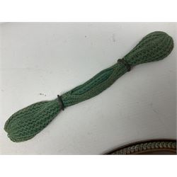 HMS Foudroyant copper tray, with label to reverse, together with a Georgian coin purse, plate D30cm