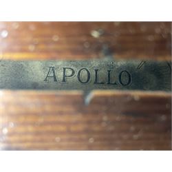 German trade violin c1900 with 35.5cm two-piece maple back and spruce top; bears label 'Made in Germany Apollo Class 6 No.2132' L59cm; in carrying case with two bows