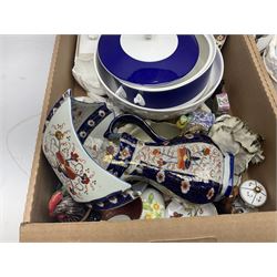 Quantity of Victorian and later ceramics to include Wedgwood Imperial dinner wares, various tea wares, ironstone, blue and white etc in four boxes