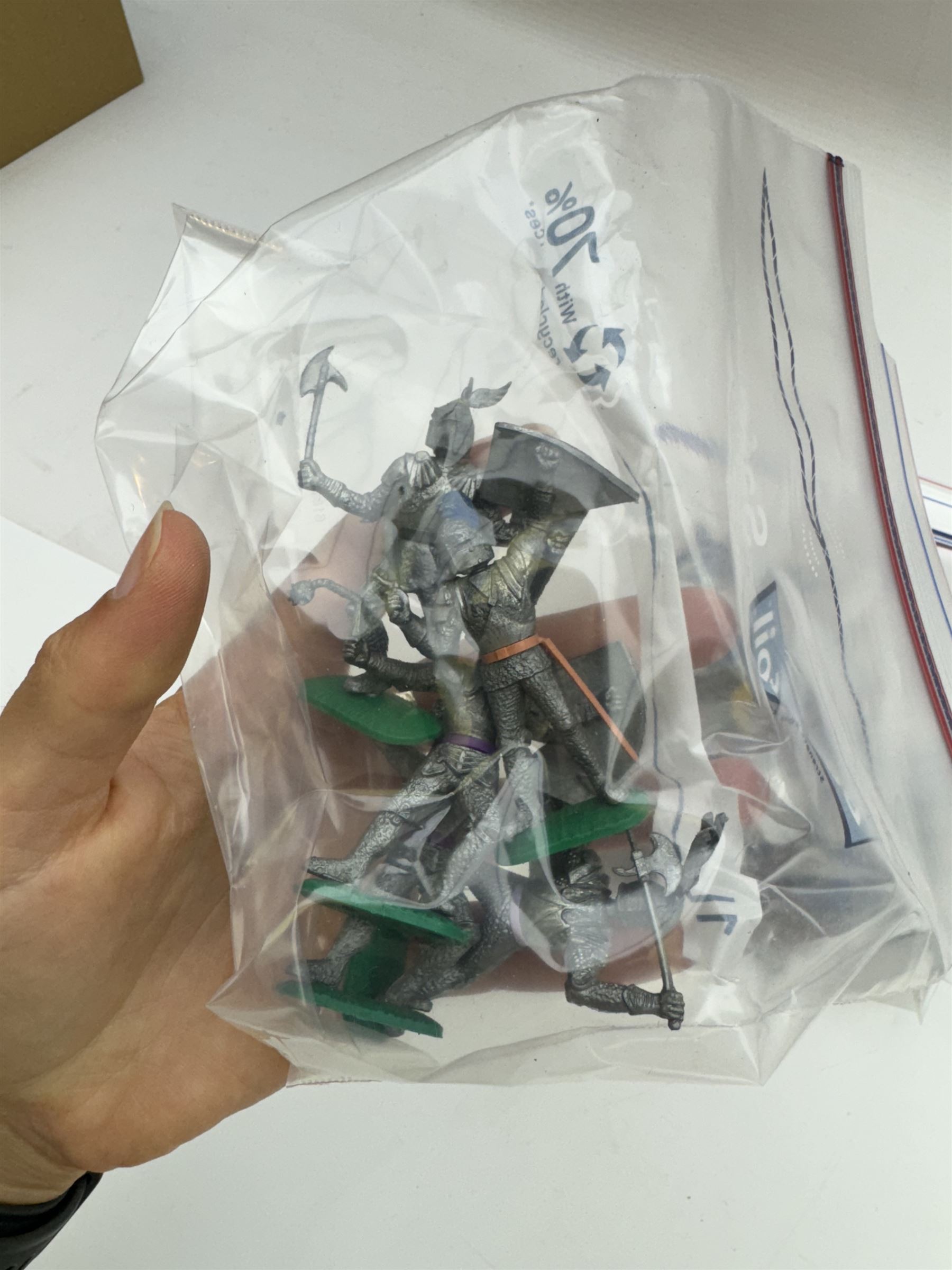 Two Britain's Ancient Siege Machines, comprising Balista and Catapult and a collection of plastic knights and soldiers, including Britains examples etc