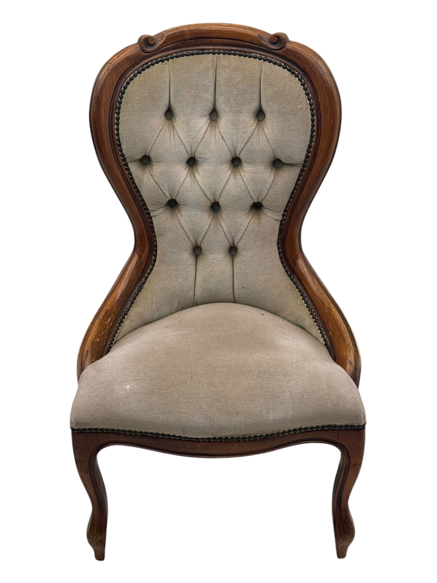 Victorian design beech framed nursing chair