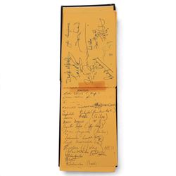 1987 Rugby Union World cup autograph book, with signatures of teams including New Zealand,...