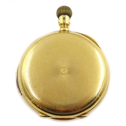  18ct gold A.W.W. Co Waltham Riverside full hunter pocket watch, side wind, five minute repeater no 3793845, stamped 18c  