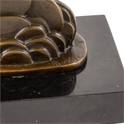 After Riviere - The Comet, upon a square marble base, H17cm
