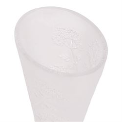 Lalique Ombelles frosted glass vase, marked Lalique France, H16cm 