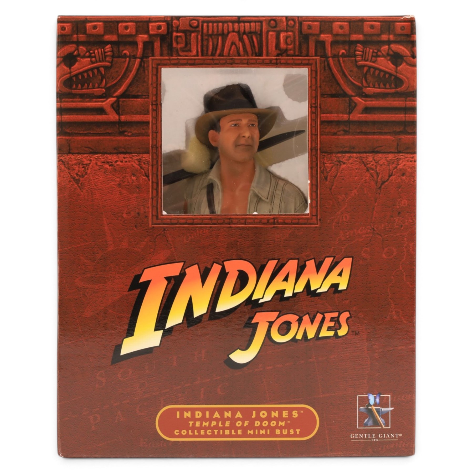 Kotobukiya Artfx Indiana Jones and The Temple of Doom Snap Fit Artfx Theatre, together with a Gentle Giant Indiana Jones Collectible Temple of Doom Collectible Mini Bust, both boxed