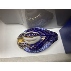 Royal Crown Derby duck, together with Emma Bridgewater mug, Coalport wall plaque and other ceramics and glassware etc, in three boxes 