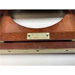 Thornton Pickard folding plate camera in mahogany and lacquered brass, no.529946 and no.529947, field model with canvas wrapped box, three mahogany photographic plates, 'Busch's Portrait Aplanat No4 Foc.14inc' lens and a wooden tripod