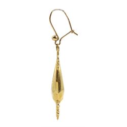 Pair of 9ct gold Victorian pendant earrings
