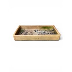 Victorian glazed terracotta shallow sink, rounded top and corners