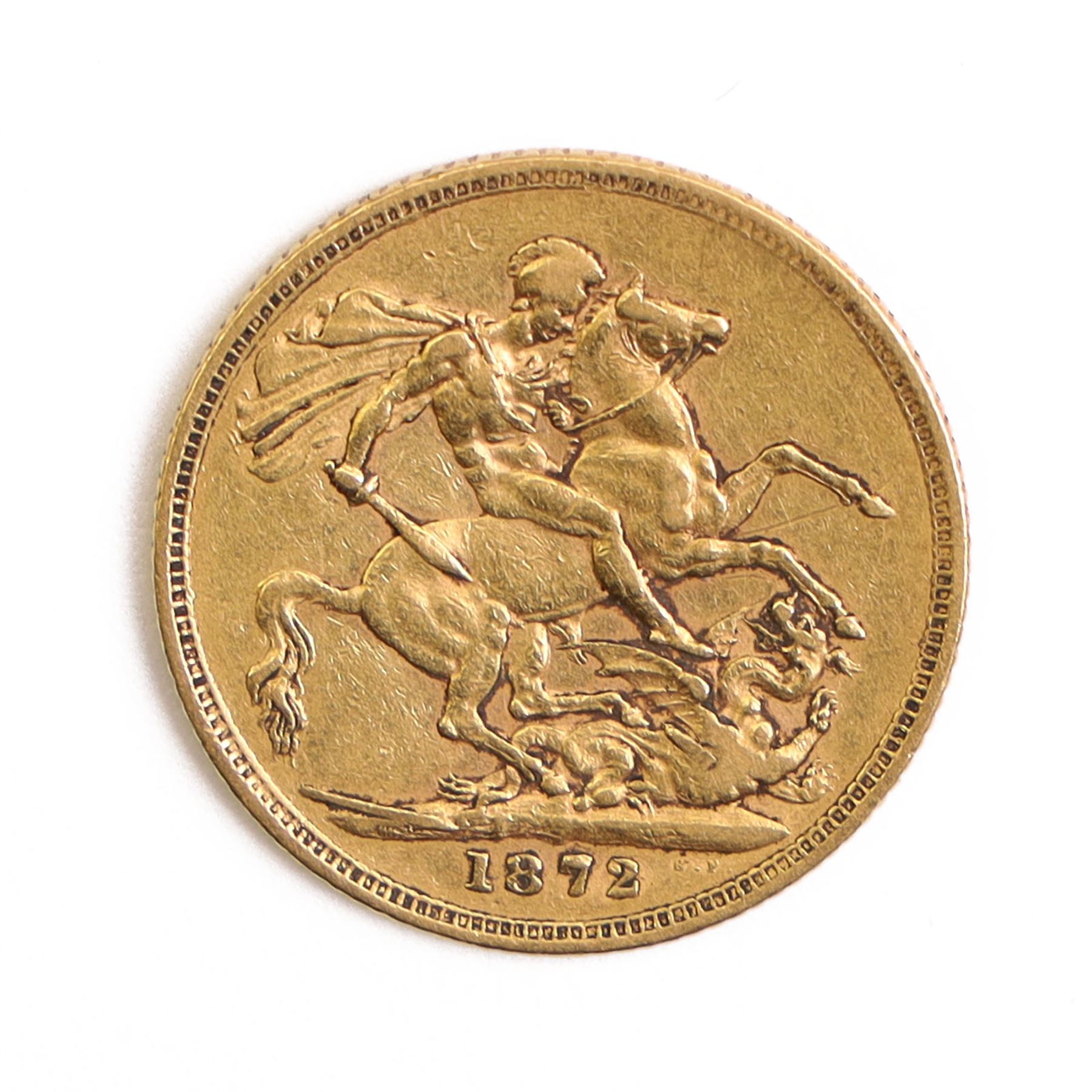 Queen Victoria 1872 gold full sovereign coin