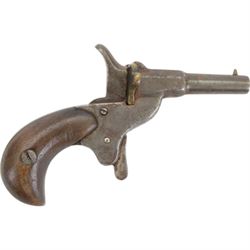 19th century percussion pistol with octagonal barrel, together with muff/ starter pistol 