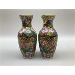 Collection of mostly Oriental ceramics, to include three 20th century Japanese Satsuma vases, two Japanese Imari plates, etc. 