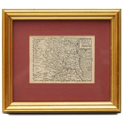 Pieter van den Keere (Flemish 1571-1646): 'Yorkshire', 'Speed Miniature' 17th century engraved map pub. 1627 10cm x 13cm