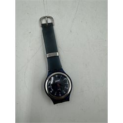 Six gentleman's wristwatches, including Avia, La Carre and Le Chat examples, together with a Smiths shockproof stop watch and a Sekonda stop watch, and a collection of spare watch straps