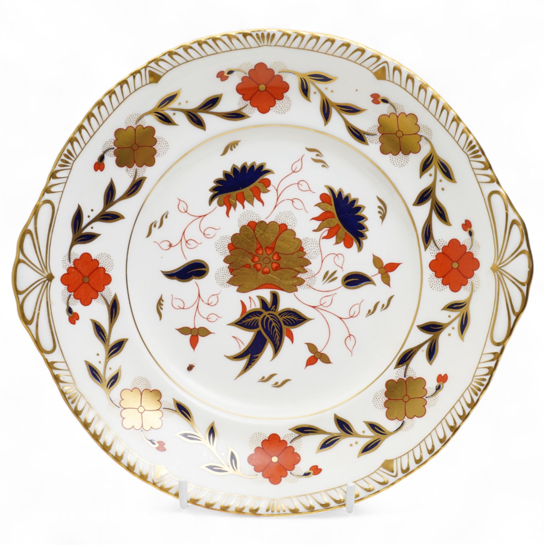 Royal Crown Derby limited edition Imari 'Yorkshire Rose' plate, numbered 442/2000; together with other mixed Royal Crown Derby tea wares, including pattern 2451 trio and matching teapot and sandwich plate, pattern 962 (6)