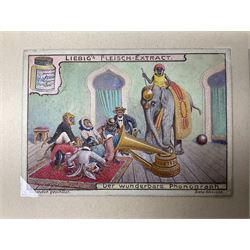 Six original Liebig watercolour illustrations: 'Theatre des Singes'