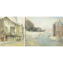 Keith Roper (British 1946-): York Minster from City Walls with the Grand Hotel, pastel signed and dated '87, 29cm x 37cm; Henry Charles Clifford (British 1861-1947): 'Old House Bermondsey', watercolour signed titled and dated 1903, 33cm x 26cm (2)