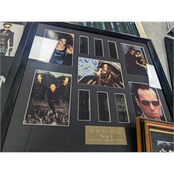 Signed The Matrix montage print with spurious signatures, together with framed Matrix prints and film cells and a limited edition ten DVD box set with bust