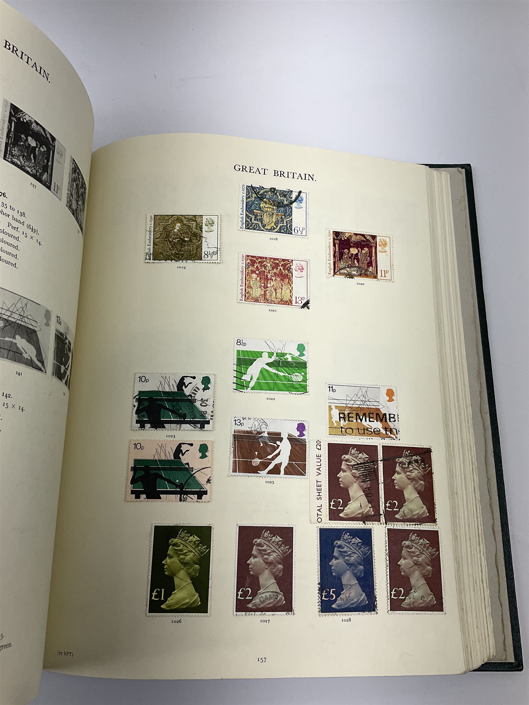 Stanley Gibbons 'Windsor Album' housing Great British stamps from Queen Victoria to Queen Elizabeth II including penny reds, half penny bantams etc