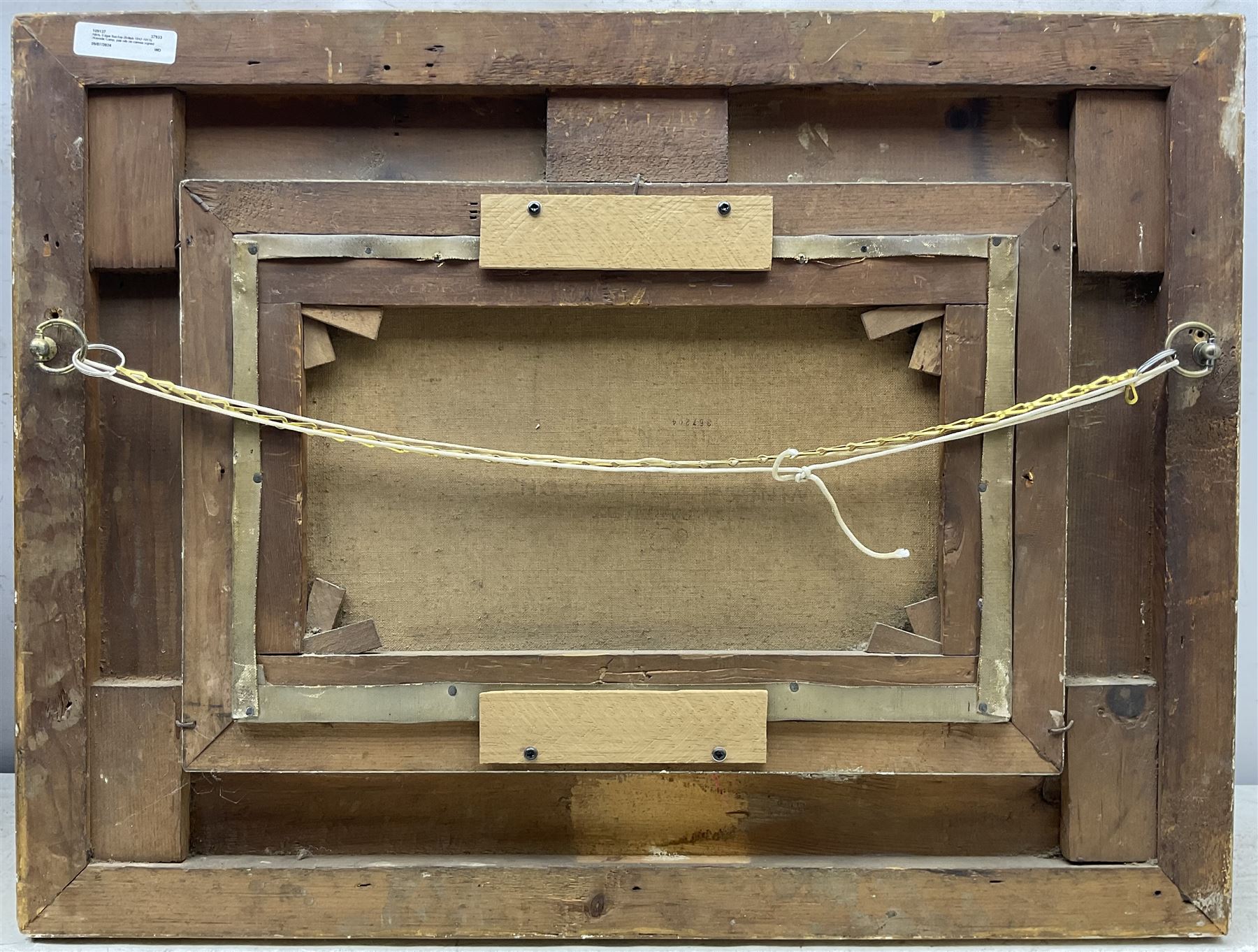 Attrib. Edgar Barclay (British 1842-1913): Wayside Camp, pair oils on canvas, one signed 'Barclay' 24cm x 40cm (2)
