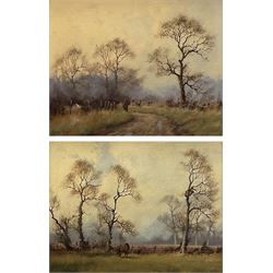 James Wright (British 1935-): Countryside Scenes, pair oils on board signed 19cm x 24cm (2)