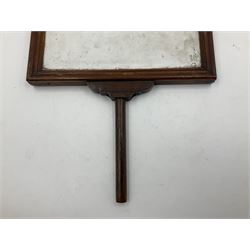 KPM Berlin lithophane panel, of two angels supporting a female figure to the centre, encased in a rosewood frame and handle, H42cm