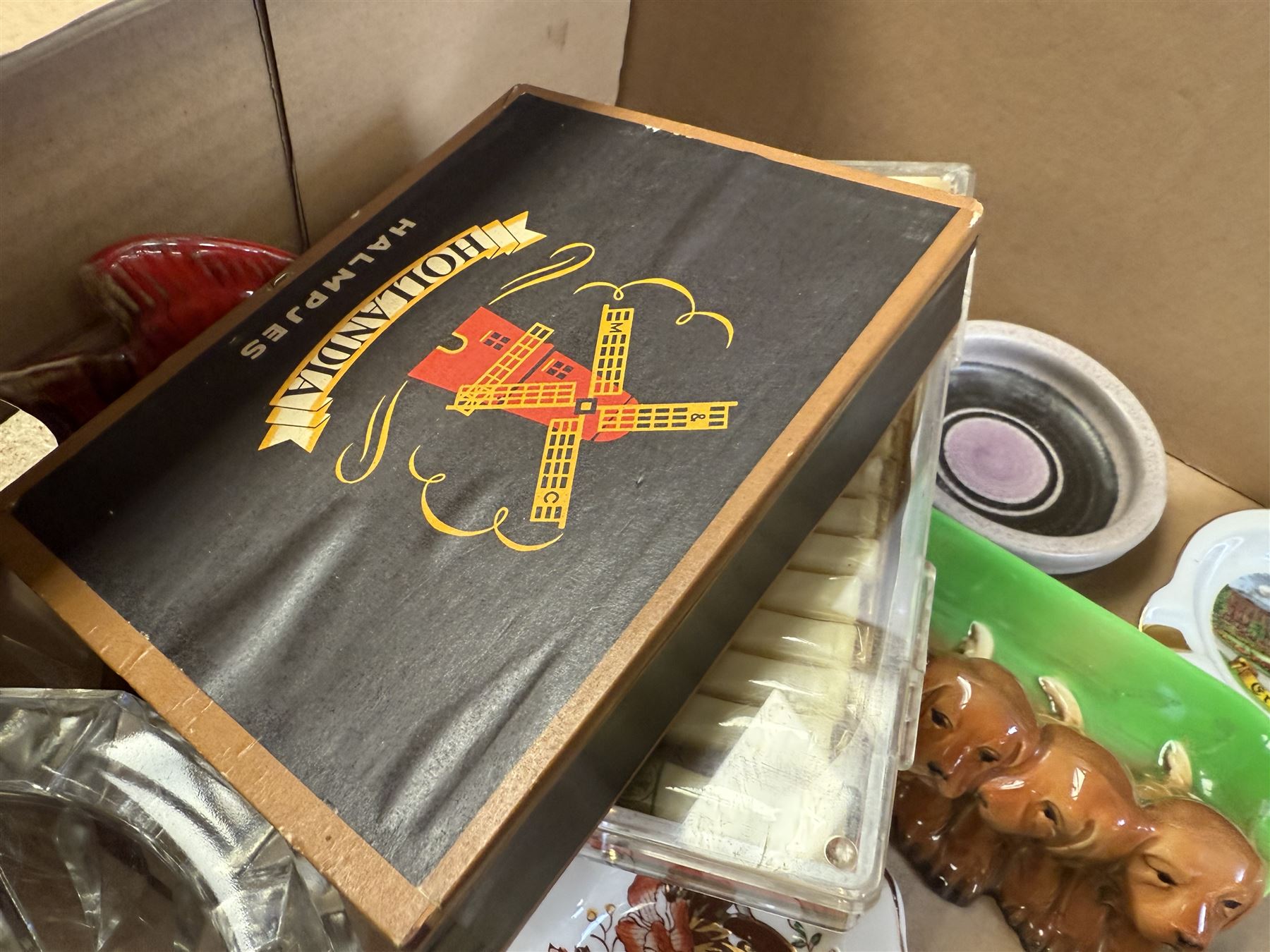 Collection of vintage cigarettes, cigars, ashtrays and other smoking related collectables
