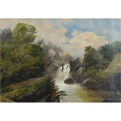 Walter Linsley Meegan (British c1860-1944): Waterfall and River Landscapes, pair oils on canvas signed 24cm x 34cm (2)