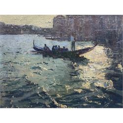 Raymond M Rogers (British 1958-2011): Venice, oil on panel signed 34cm x 45cm