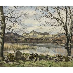 Thomas Leslie Kerkham (British 1918-1986): Lakeside Scene, oil on board signed 50cm x 60cm