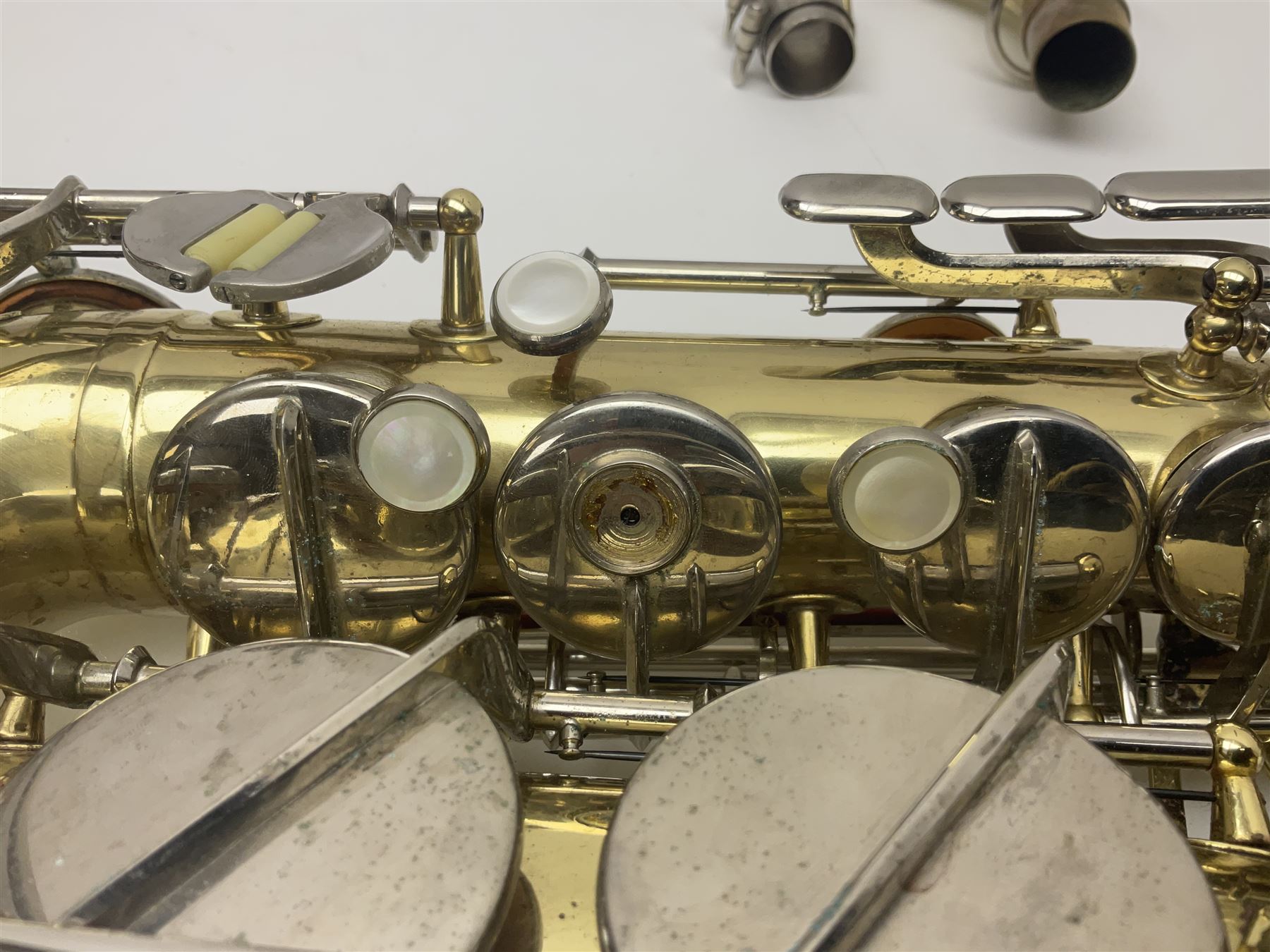 Czechoslovakian Boosey & Hawkes Powertone alto saxophone, serial no.125362; in fitted carrying case with crook