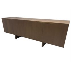 Varaschin - Jordan Italian contemporary stained oak sideboard, rectangular top over four cupboards, with push-latch action