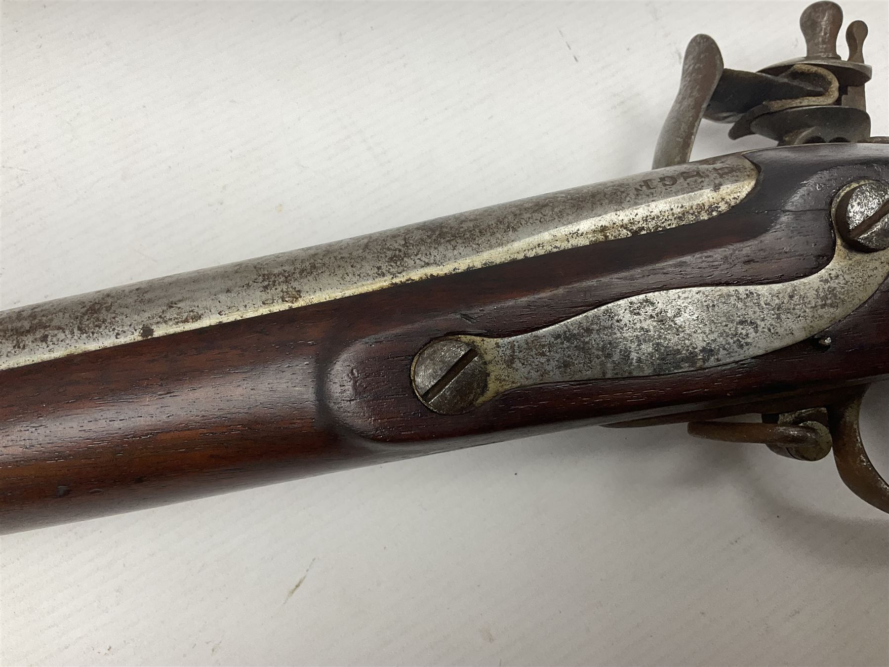 Early 19th century M.T. Wickham of Philadelphia flintlock musket, approximately .700 cal., the 104cm(41