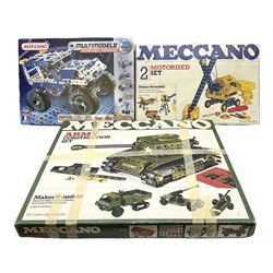 Meccano - unopened Multimodels Set No.6024139; Army Construction Set, boxed with instructions and part used decal sheet; and part No.2 Motorised Construction Set, boxed with instructions (3)