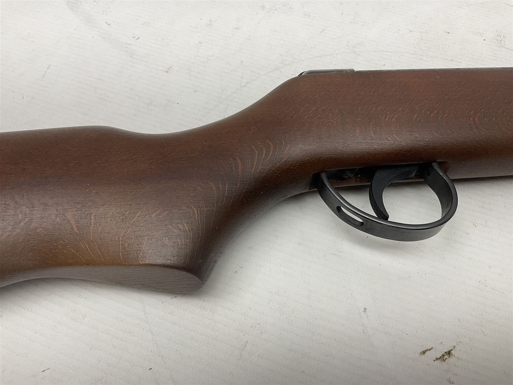 BSA Meteor .22 cal. air rifle with break-barrel action, serial no.TH80547, L106.5cm overall; in original box with accessories. NB: AGE RESTRICTIONS APPLY TO THE PURCHASE OF AIR WEAPONS.