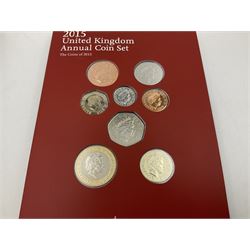Two The Royal Mint United Kingdom Annual Coins Sets, dated 2015 and 2016, both in card folders with certificates