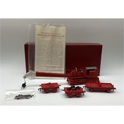Hornby Dublo - Breakdown Crane No.4062 with screw jacks in plain red box with end label; D1 Girder Bridge, boxed; and T.P.O. Mail Van Set, boxed with mail bags (3)