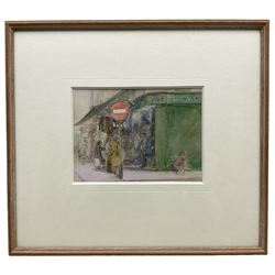 Audrey Lanceman (British 1931-): 'Cohens of Lower Marsh London', watercolour pen and ink signed, inscribed and titled on gallery label verso 14cm x 20cm