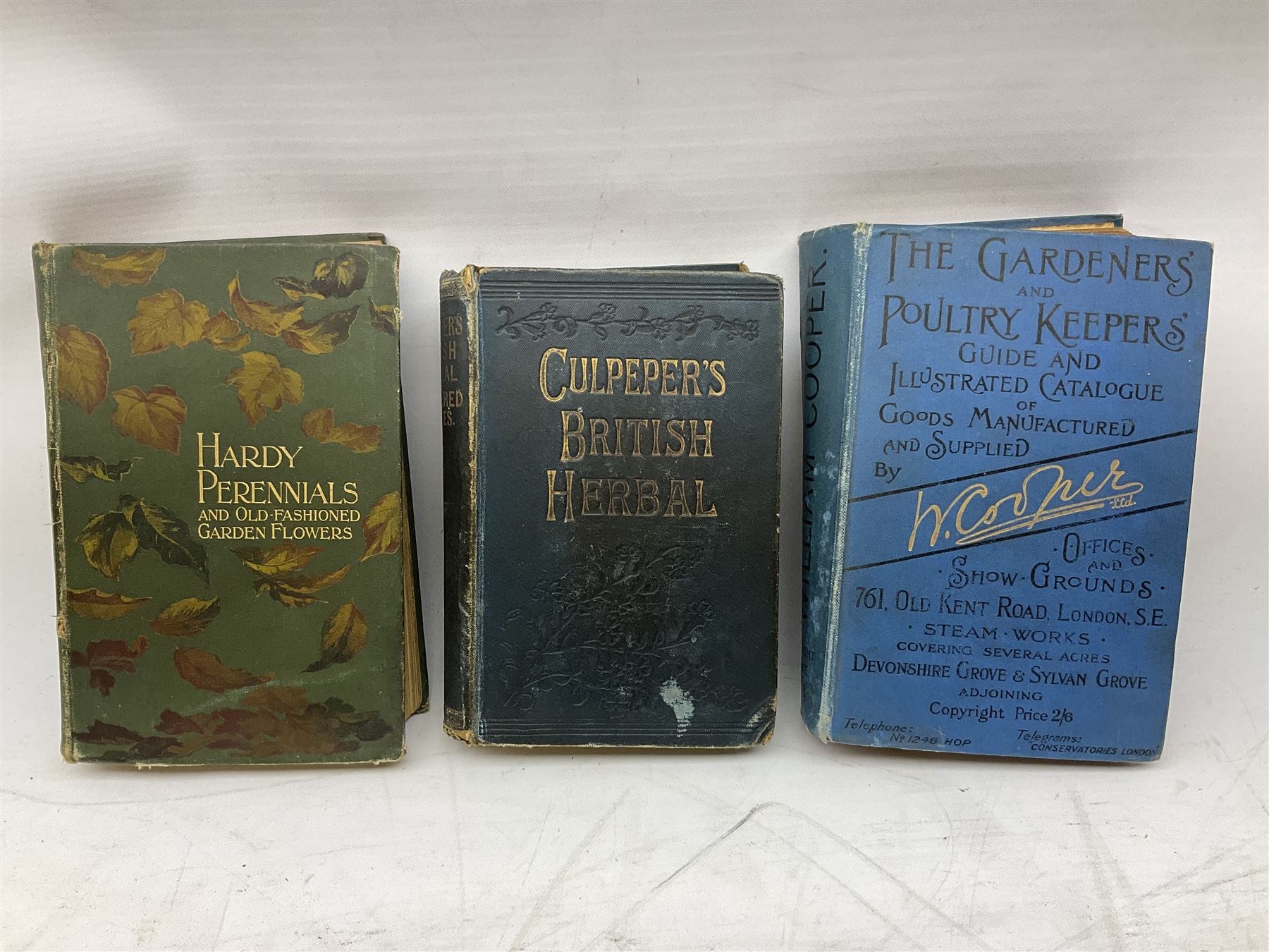Culpeper's British Herbal and Family Physician with hand-coloured herbal bookplates, together with The Gardeners and Poultry Keepers Guide and Illustrated Catalogue of Goods Manufactured and Supplied by William Cooper,  Mr Middleton's Garden Book etc