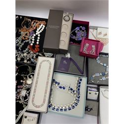 Large collection of silver stone set jewellery and costume jewellery, some by Pia and The Pearl Company in two boxes