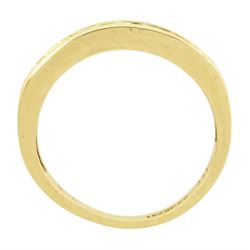 18ct gold channel set, round brilliant cut diamond half eternity, hallmarked, total diamond weight 0.50 carat