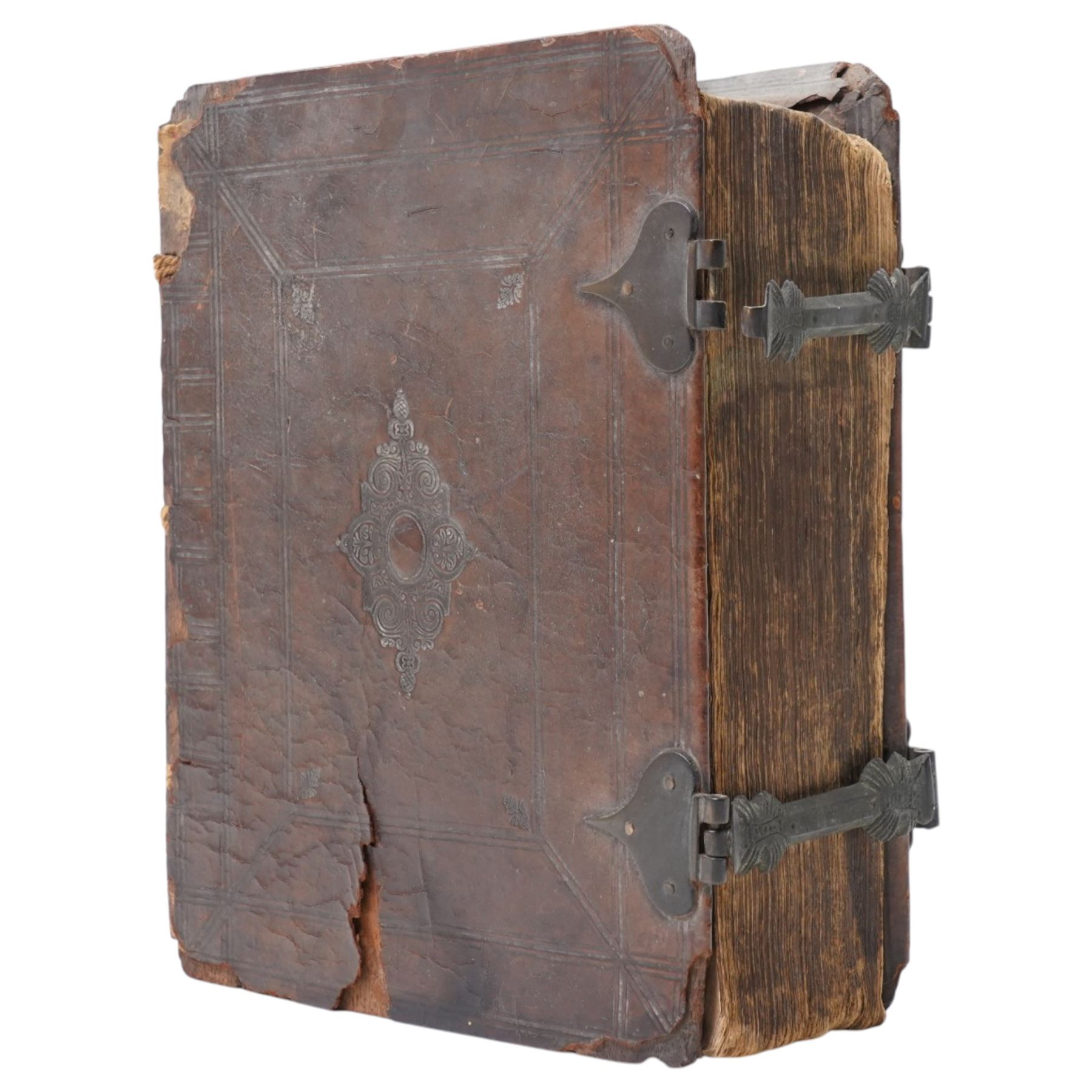 Biblia, dat is de gantsche H. Schrifture..., Dutch States Bible, engraved title, separate New Testament title, metrical Psalms with musical notation, Amsterdam: Ph. Losel, H. Brandt, D. Onder de Linden, G. de Groot, P. Schouten and de Wed. O. van Grafhorst, 1768, contemporary panelled calf with brass clasps, 29 x 23cm