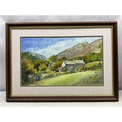 Ron Wagstaff (Northern British 20th Century): 'Heavy Lunch - Leopard', 'Cross County at Epworth', Draft Horses and The Farm, collection of four watercolours signed, variously titled verso; Dawn Ogel (British 20th Century): The Cockerel, pastel signed max 38cm x 35cm (5)