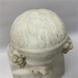 After the antique, 19th century classical style marble bust, carved as Homer, H33.5cm

