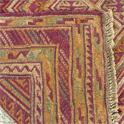 Gazak maroon ground rug, four central diamonds, 130cm x 122cm